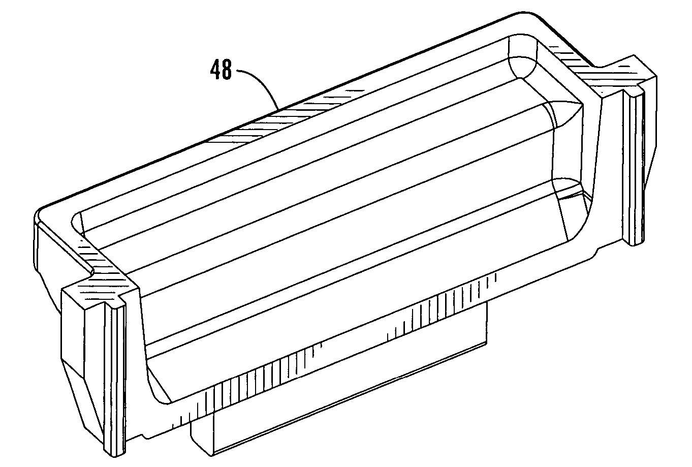 Overmolded multi-port optical connection terminal having means for accommodating excess fiber length