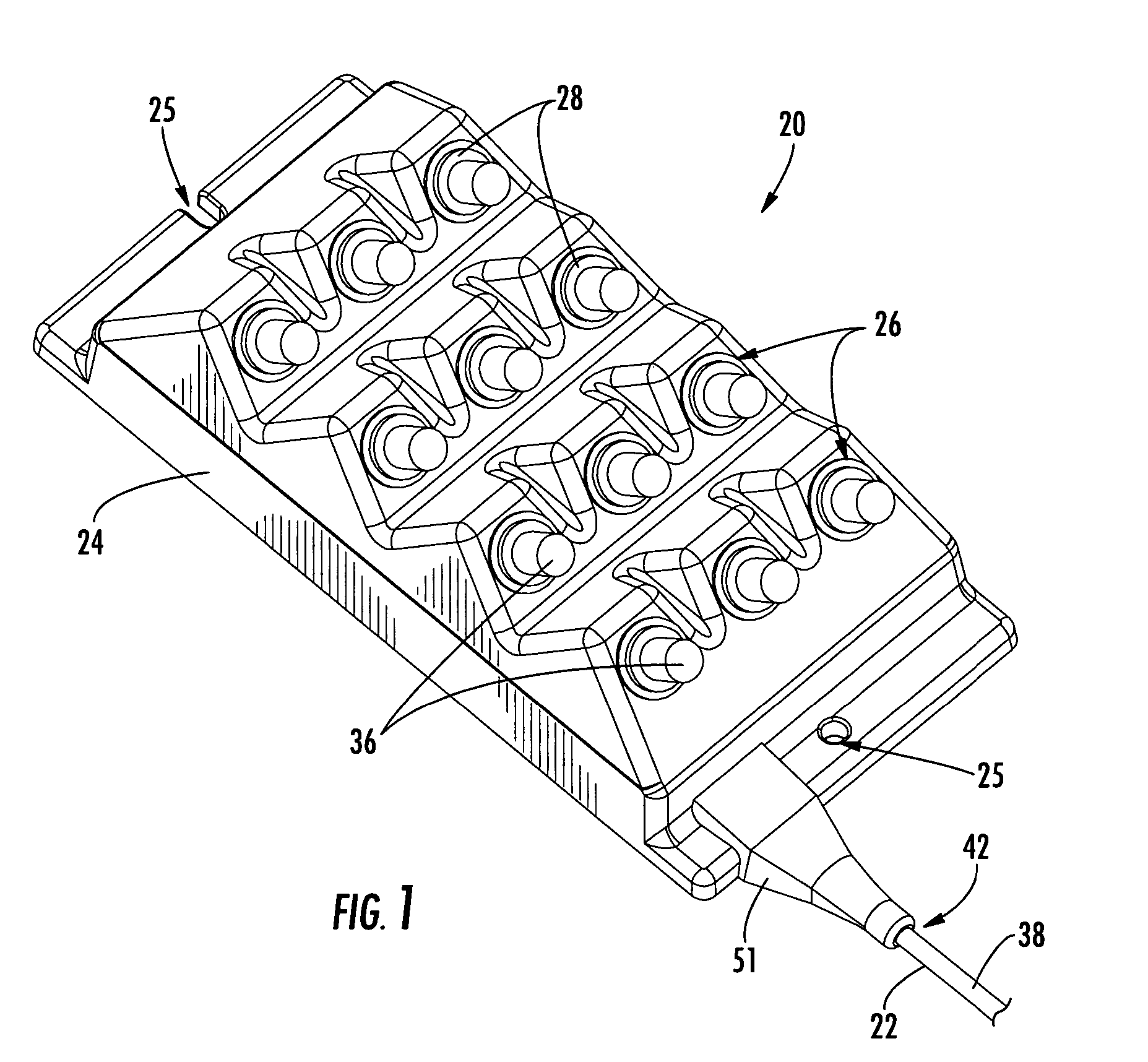 Overmolded multi-port optical connection terminal having means for accommodating excess fiber length