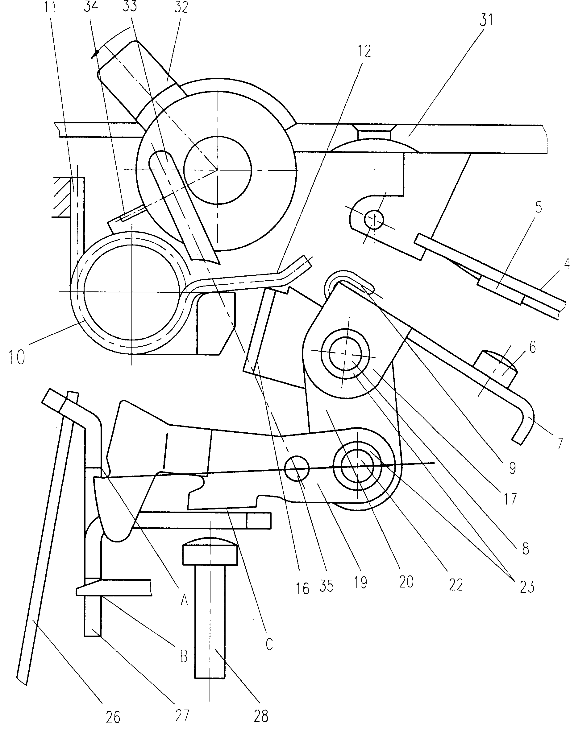 Mechanism for operating small circuit breaker