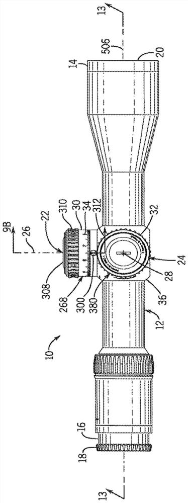 Self-centering guide rod system for a rifle scope turret