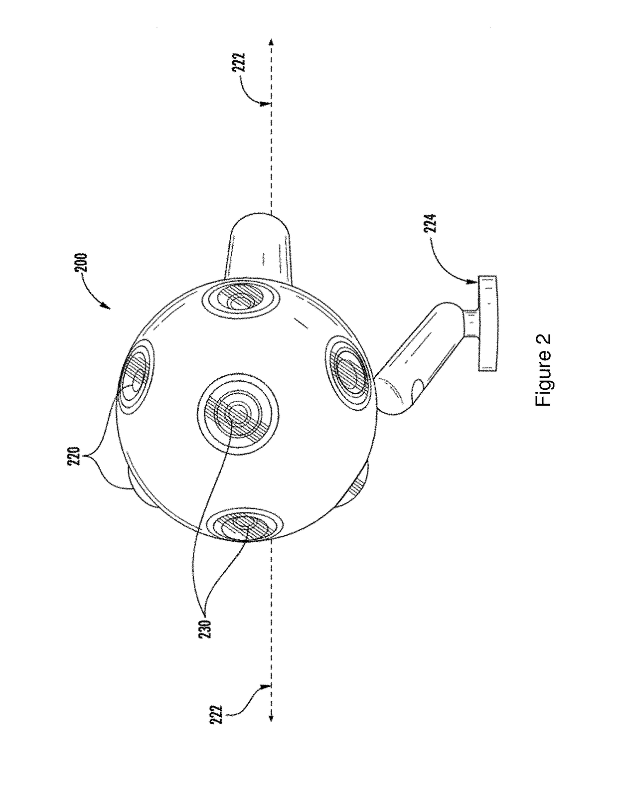 Method, apparatus and computer program product for generating composite images with three-dimensional effects and reducing pole contraction lines