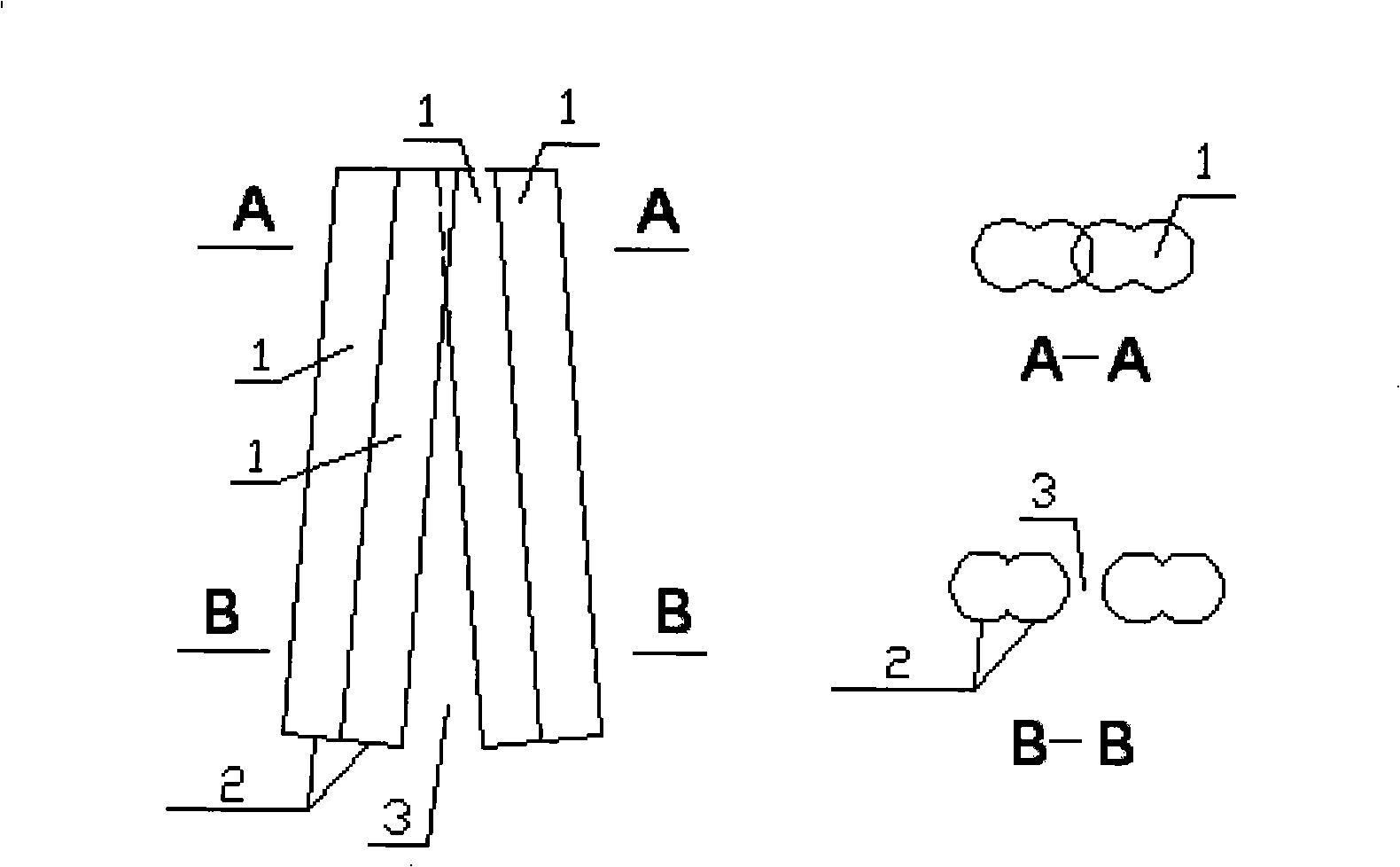 Construction method of ikebana socket water stop curtain for dual spindle soil-cement stirring mill