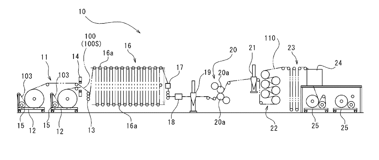 Method of forming topping sheet and apparatus thereof