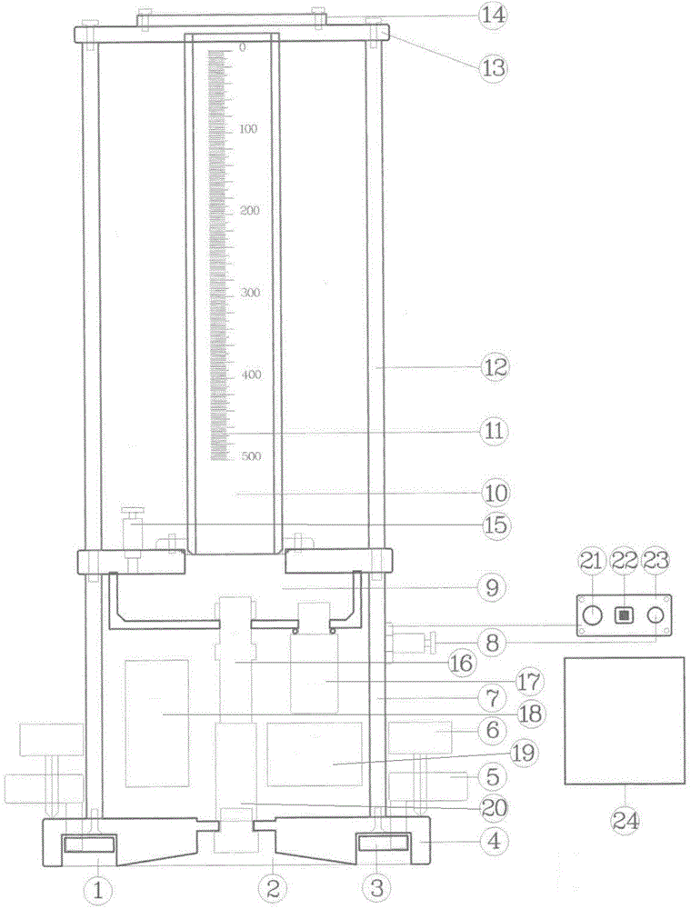 A method for automatically measuring a pavement water permeability coefficient and a device therefor