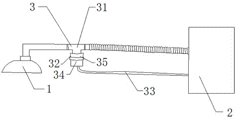 Noninvasive ventilator combined with oxygen atomizing inhalation device