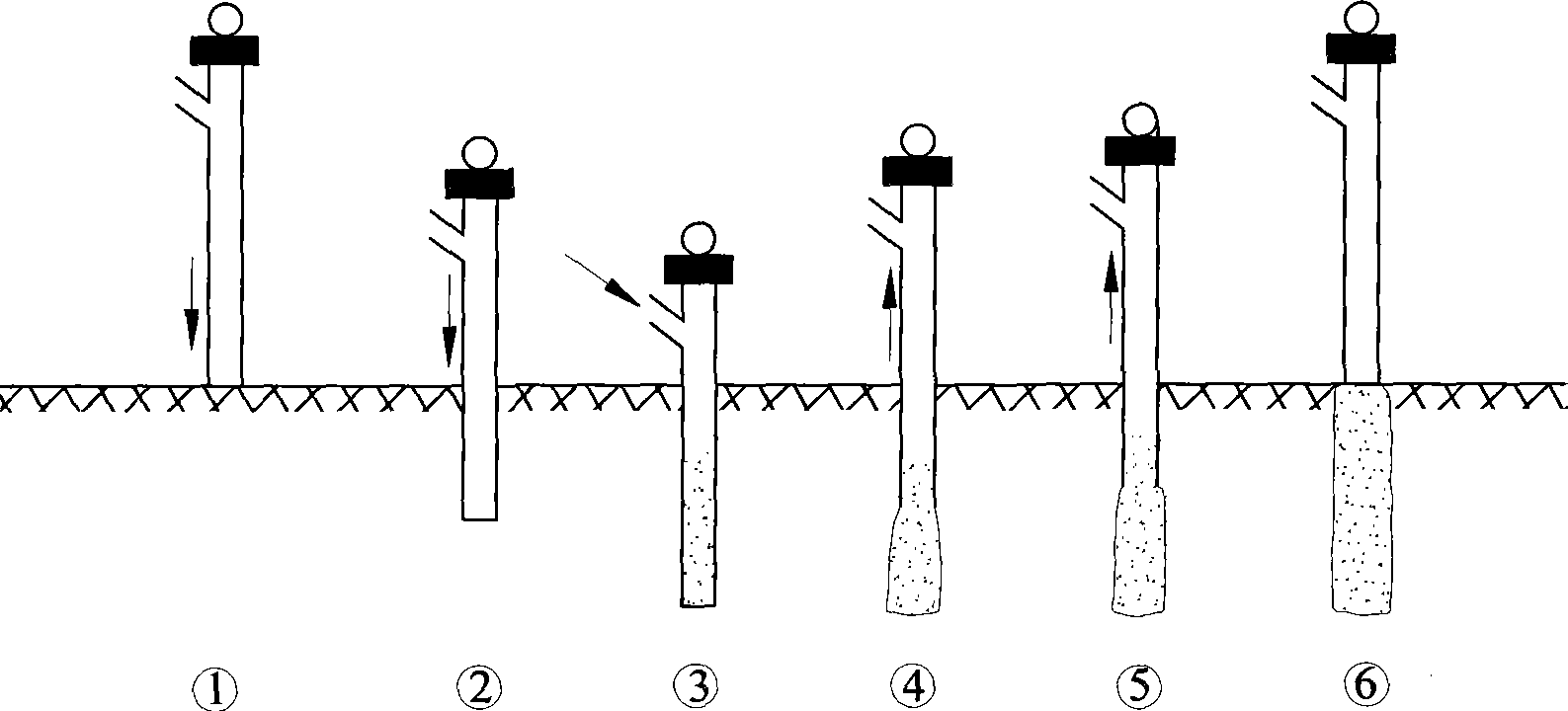 Construction method of geotechnical grid reinforcement bed course and sandstone pile bidirectional reinforced composite foundation