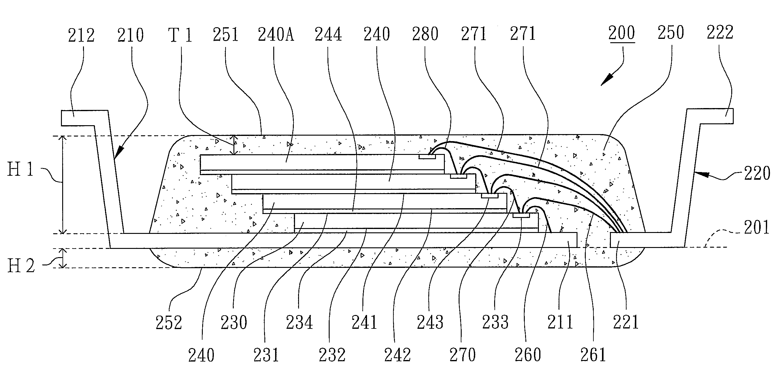 Col (chip-on-lead) multi-chip package