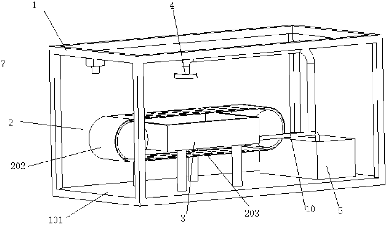 An automatic cleaning device for auto parts