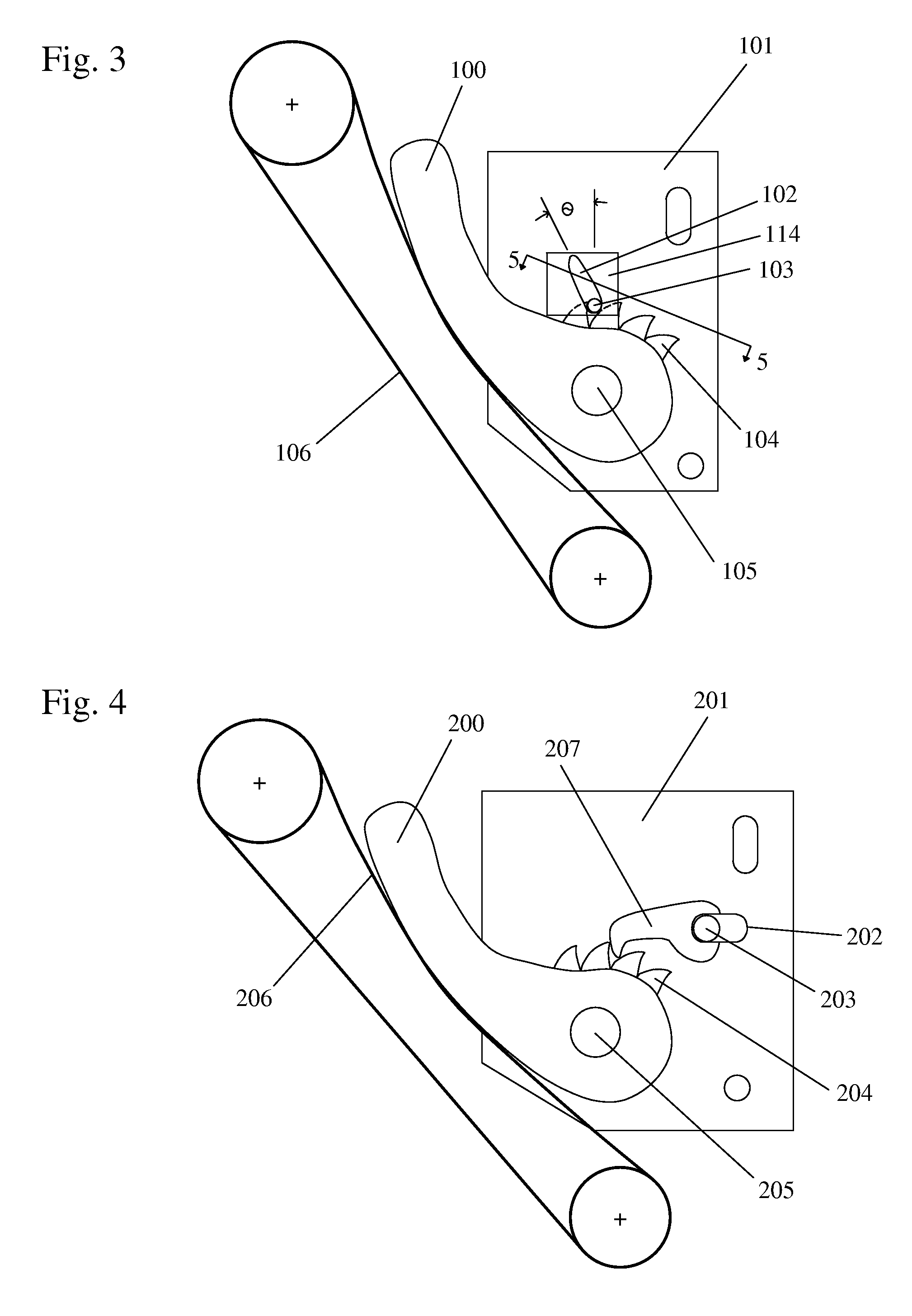 Pivot arm tensioner with sliding ratchet mechanism