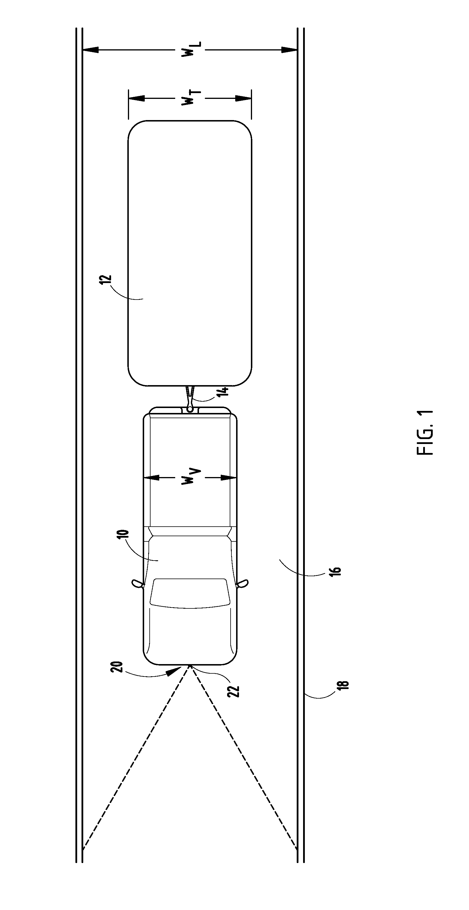 Vehicle Lane Departure Warning System Having Trailer Mode and Method