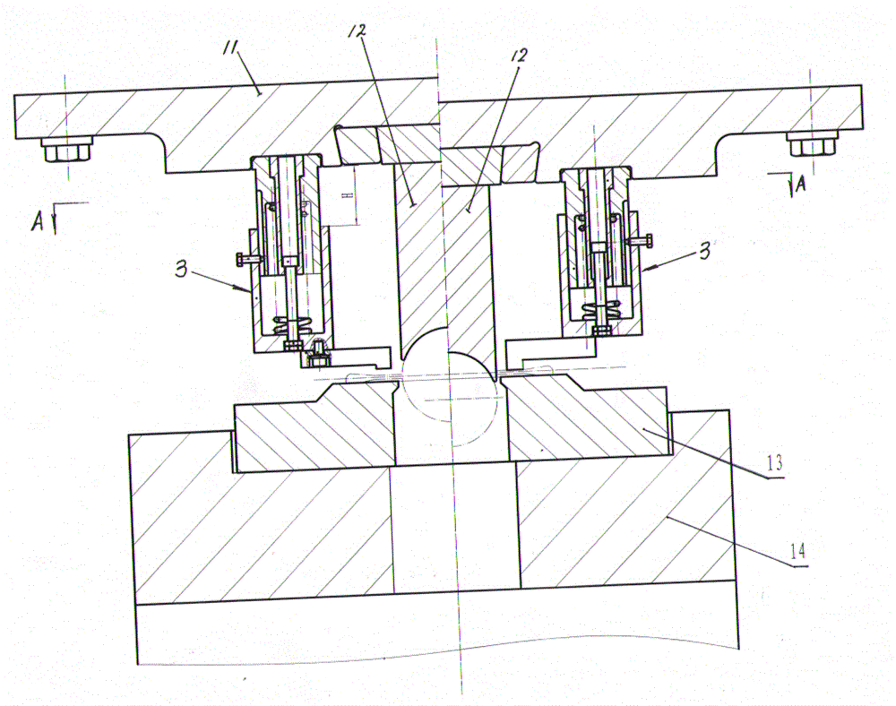 Die forging crankshaft and connecting rod trimming die device