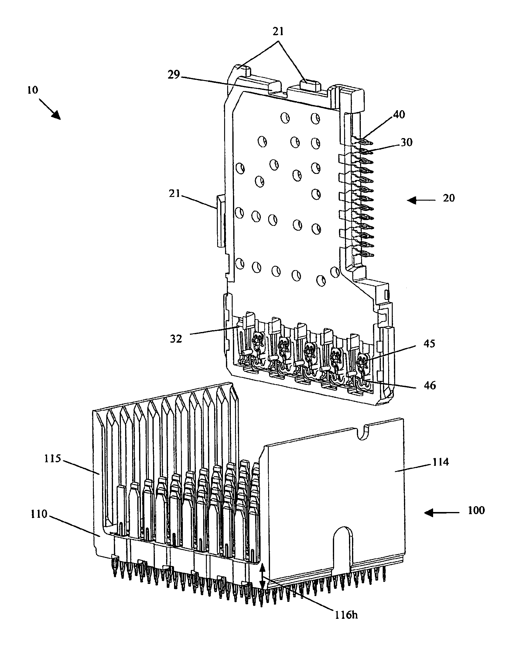 High speed, high density electrical connector assembly