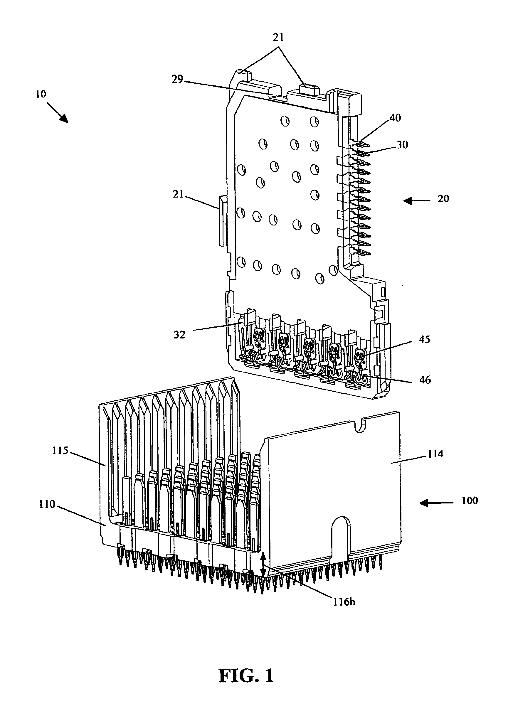 High speed, high density electrical connector assembly