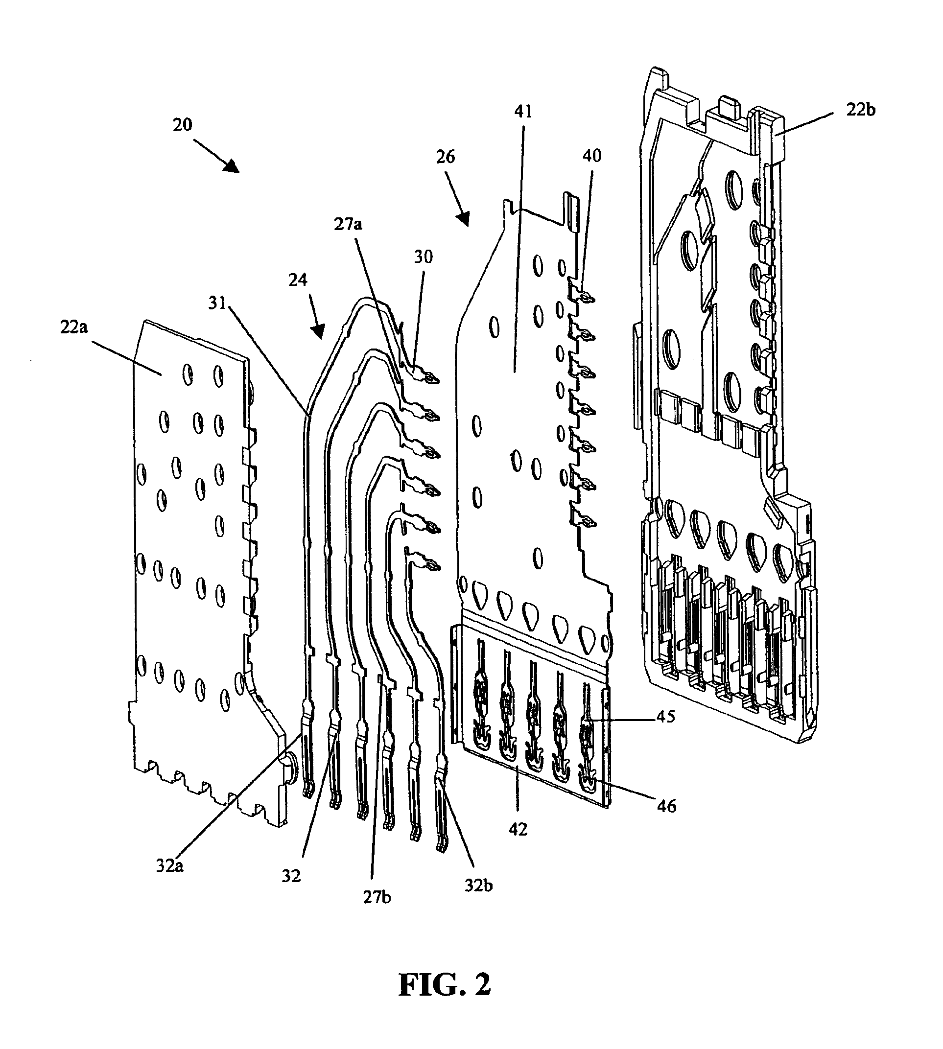 High speed, high density electrical connector assembly