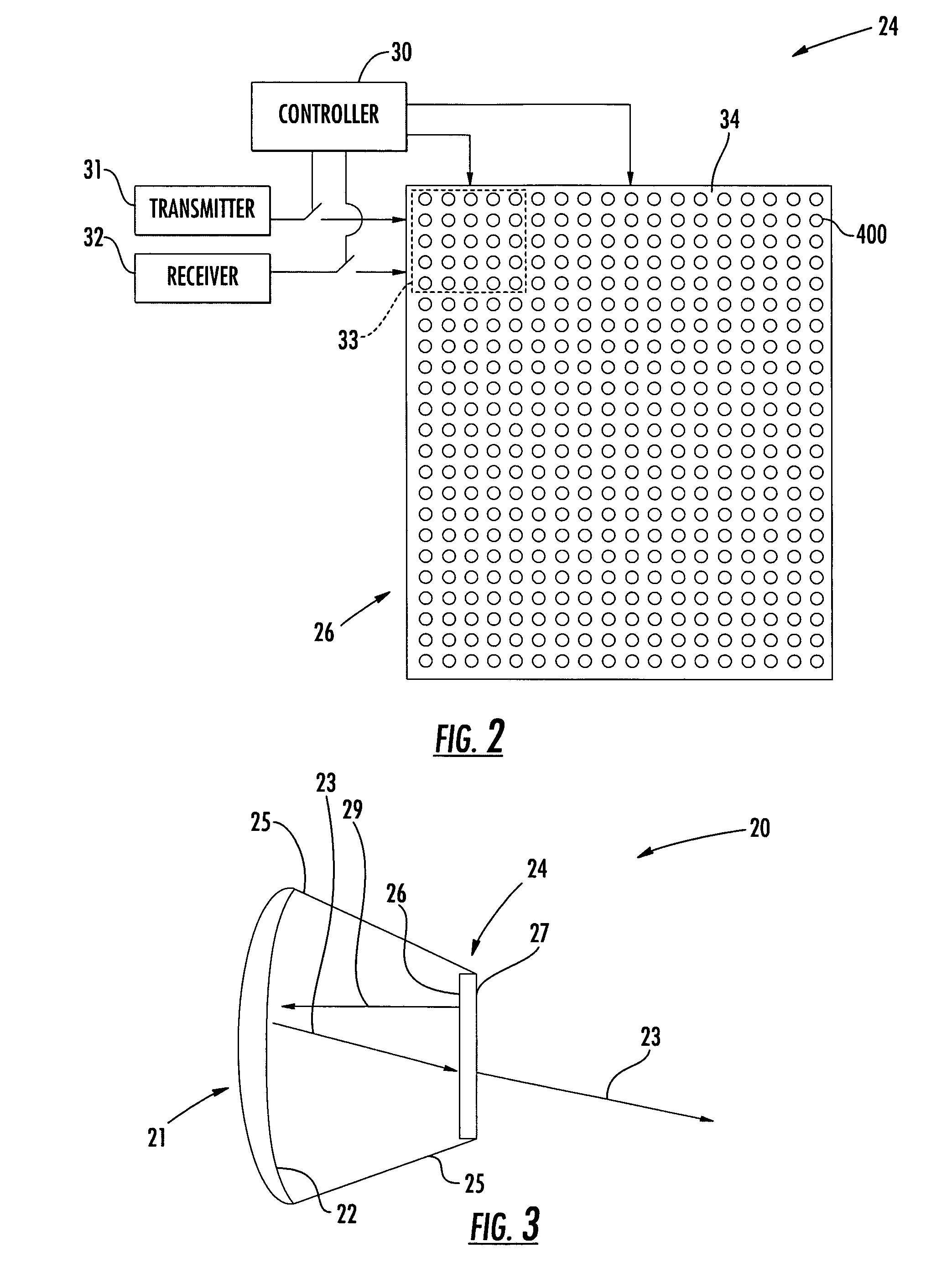 Reflector antenna system including a phased array antenna operable in multiple modes and related methods