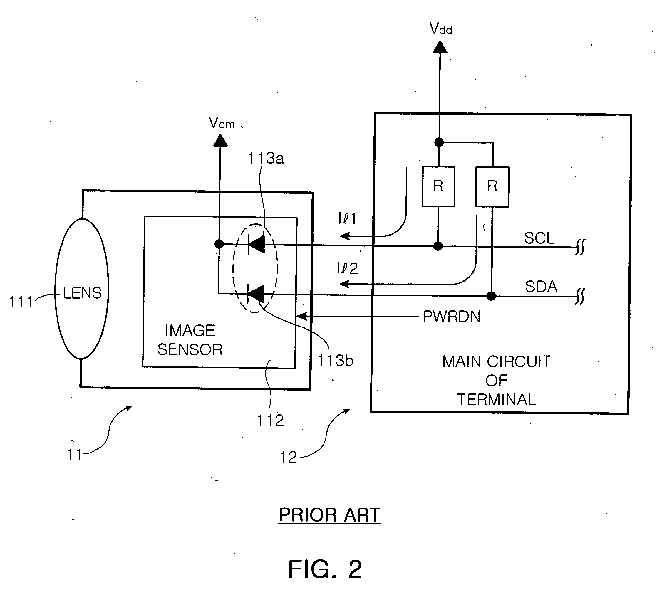 Camera module for communicating through I2C method