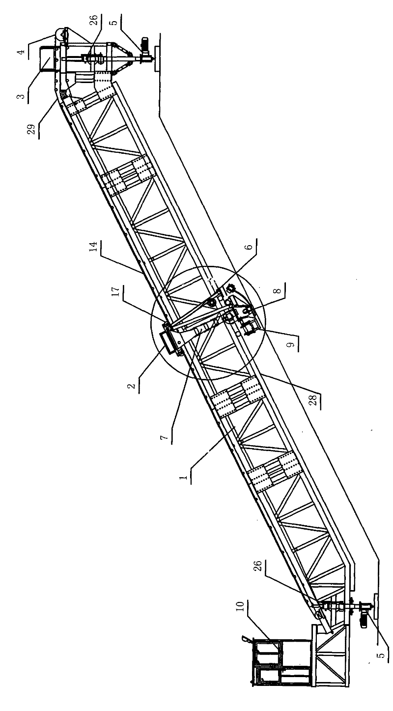 Slope masonry machine with modes of discharging, vibrating and sliding