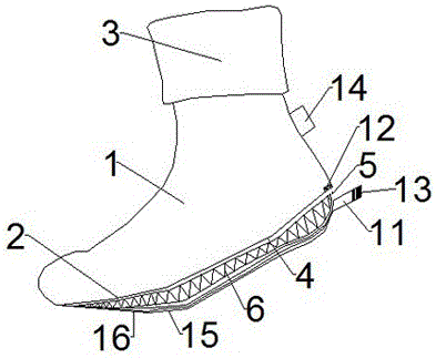 Moisture-absorbing quick-drying antibacterial opening-turned sock