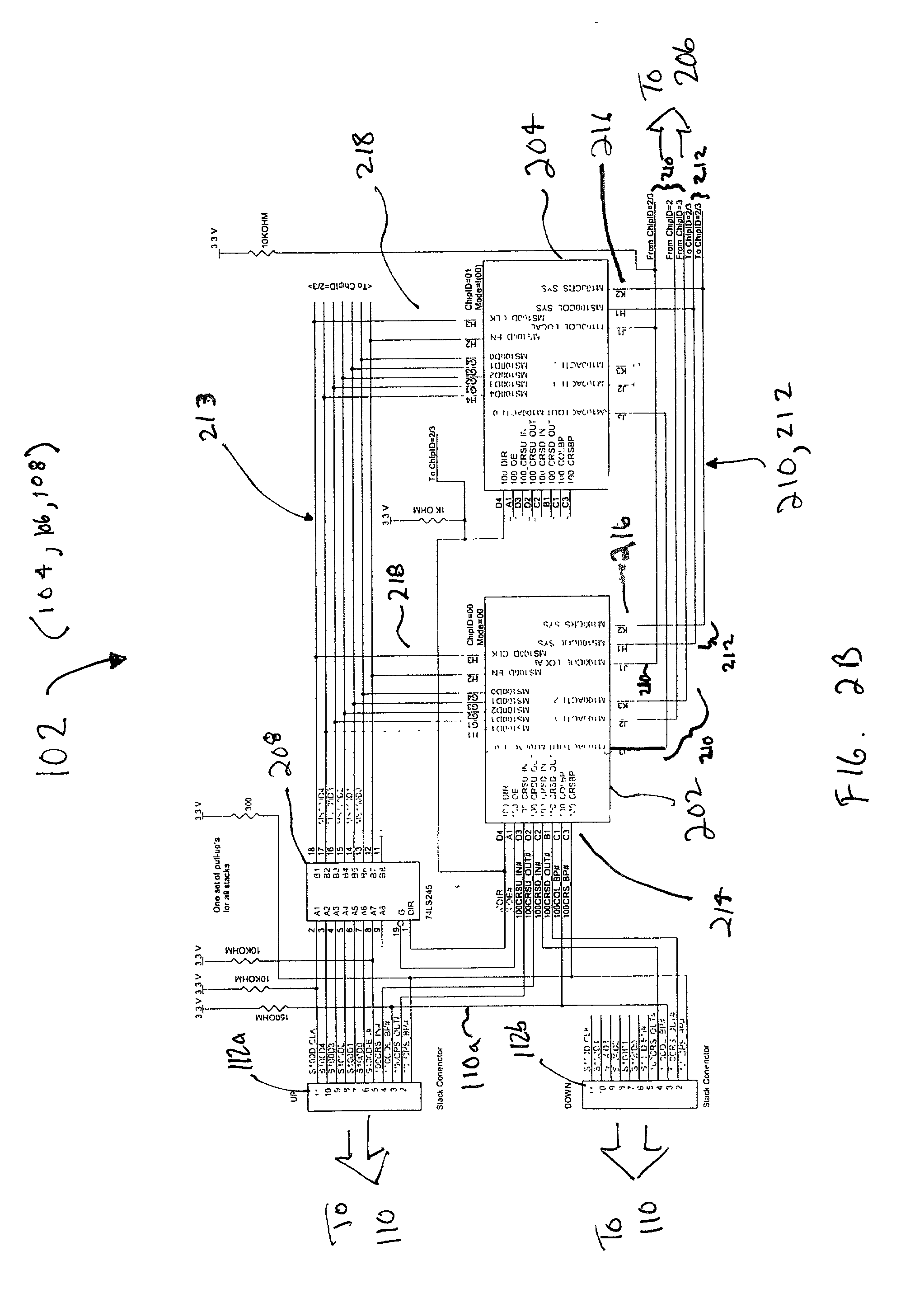 Methods and circuits for stacking bus architecture