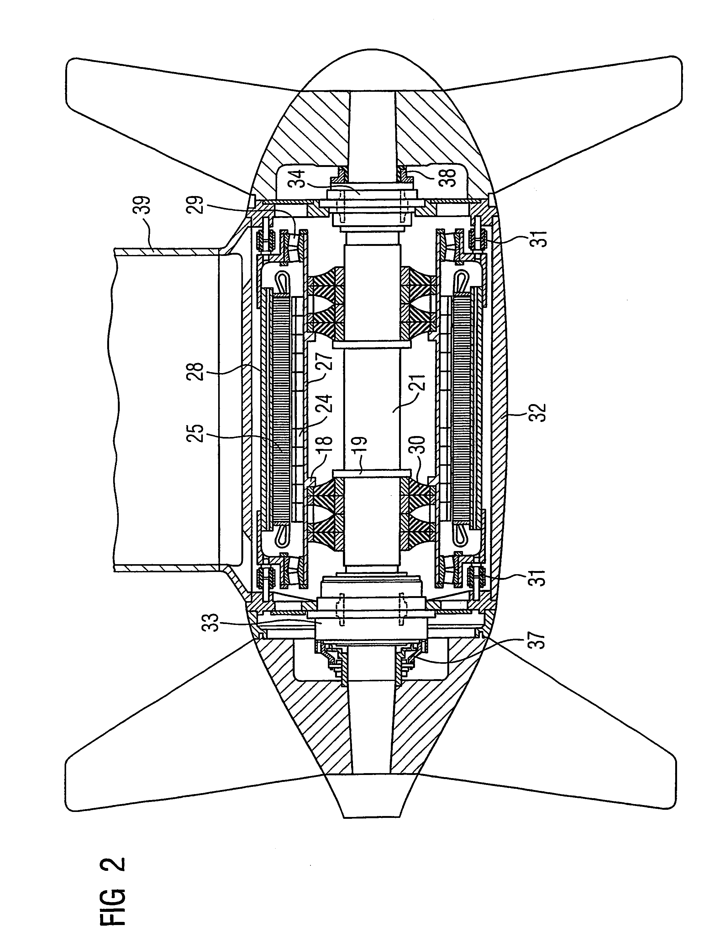 Shock-proof electric marine engine, e.g. engine or generator