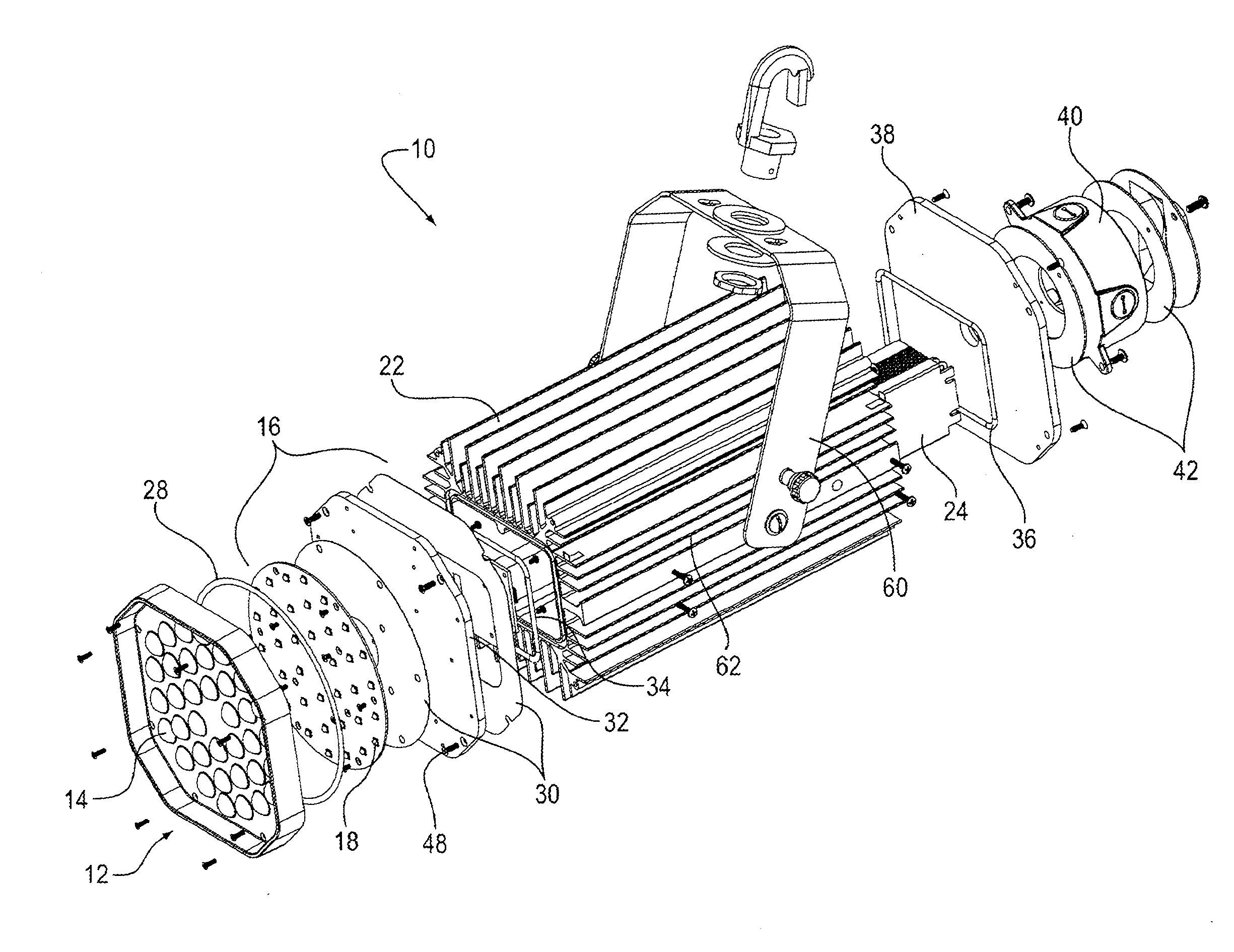 High intensity light-emitting diode luminaire assembly