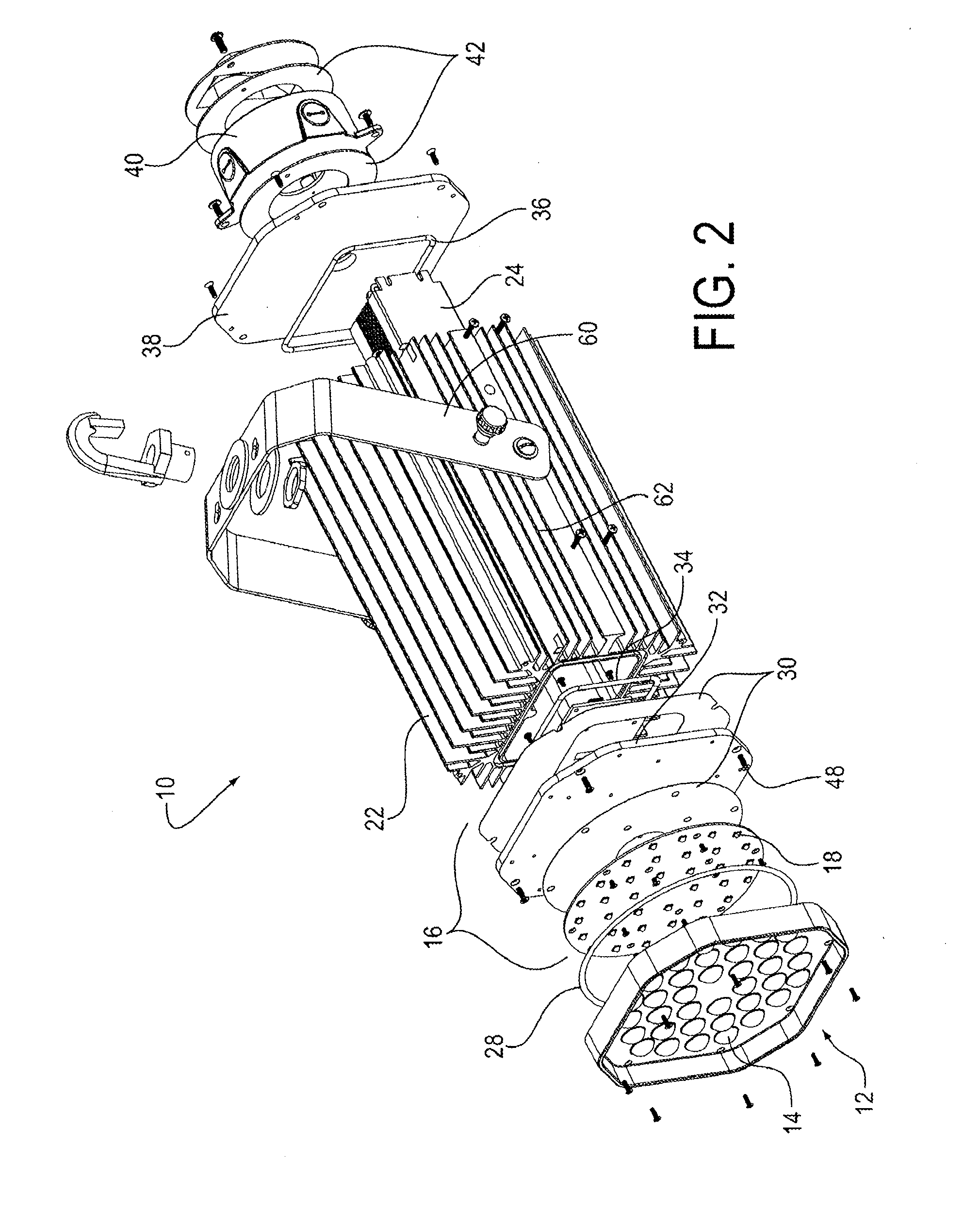 High intensity light-emitting diode luminaire assembly