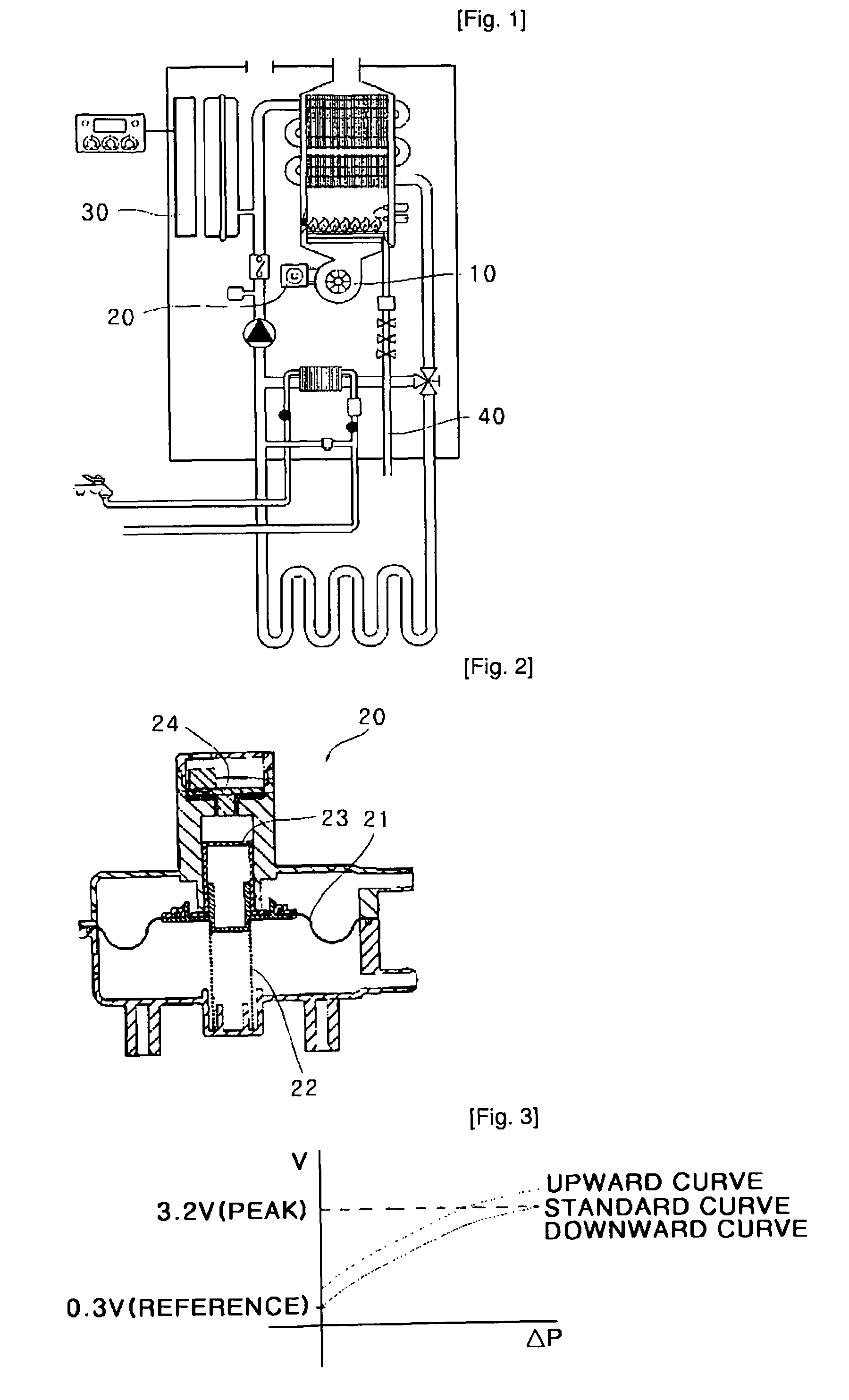 Boiler and method for controlling air and fuel ratio using air pressure sensor