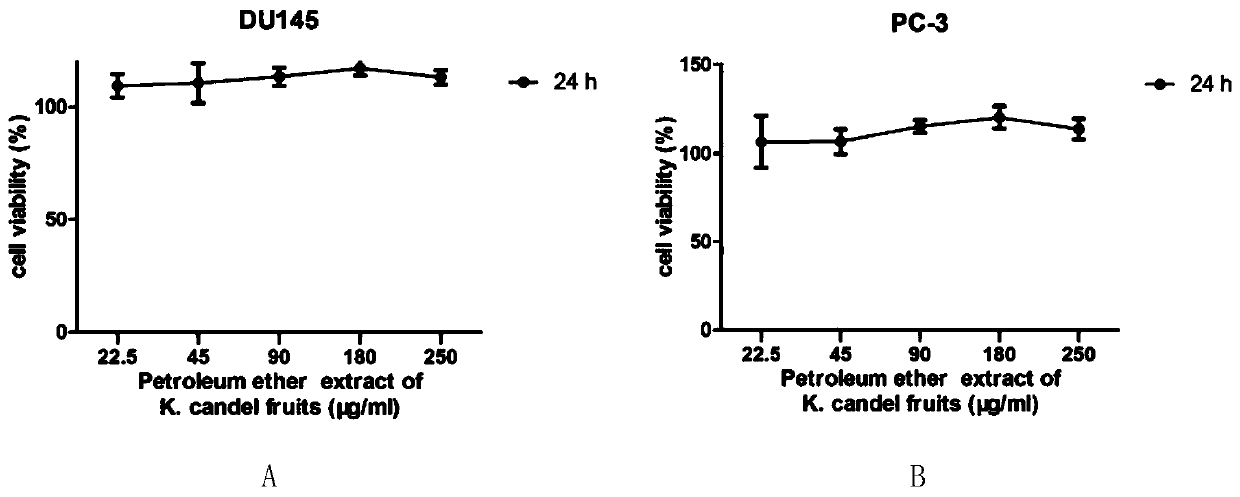 Application of kandelia candel extract in petroleum ether in resistance of prostatic cancer