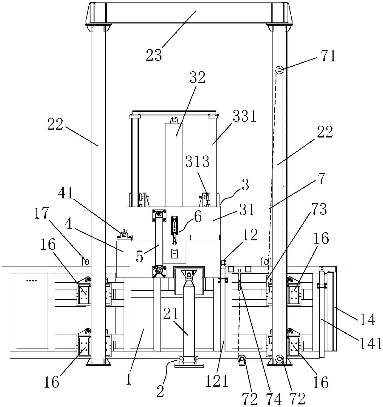 Vertical-compressing machine for garbage with pressing head capable of being overturned