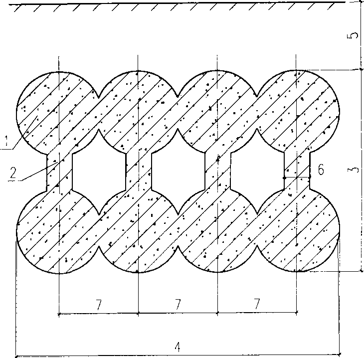 Grouting pile sandwich panel wave barrier