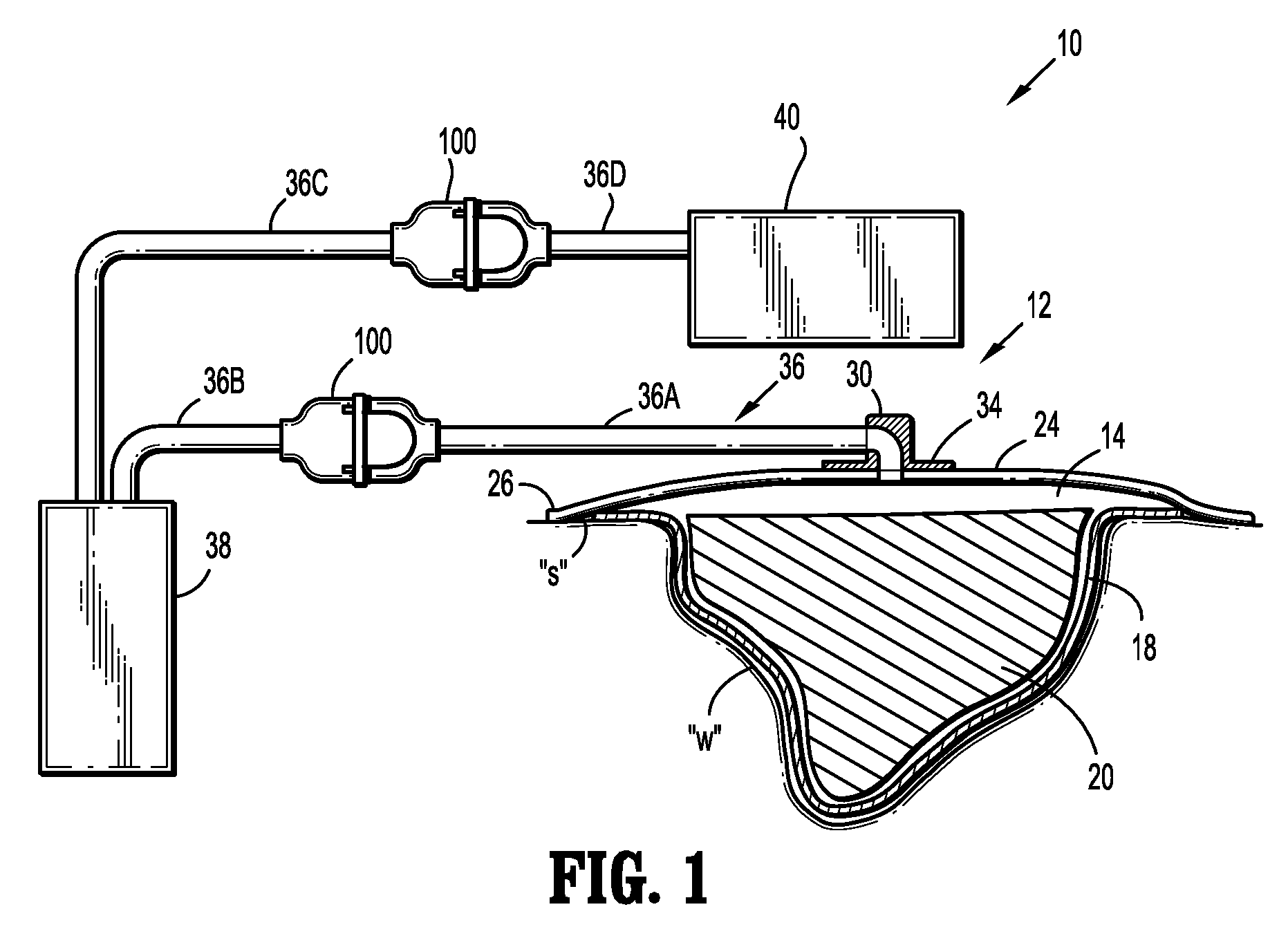 System for providing continual drainage in negative pressure wound therapy