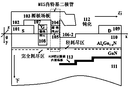 Lateral diffusion eGaN HEMT device integrating reverse diode and embedded drain electrode field plate