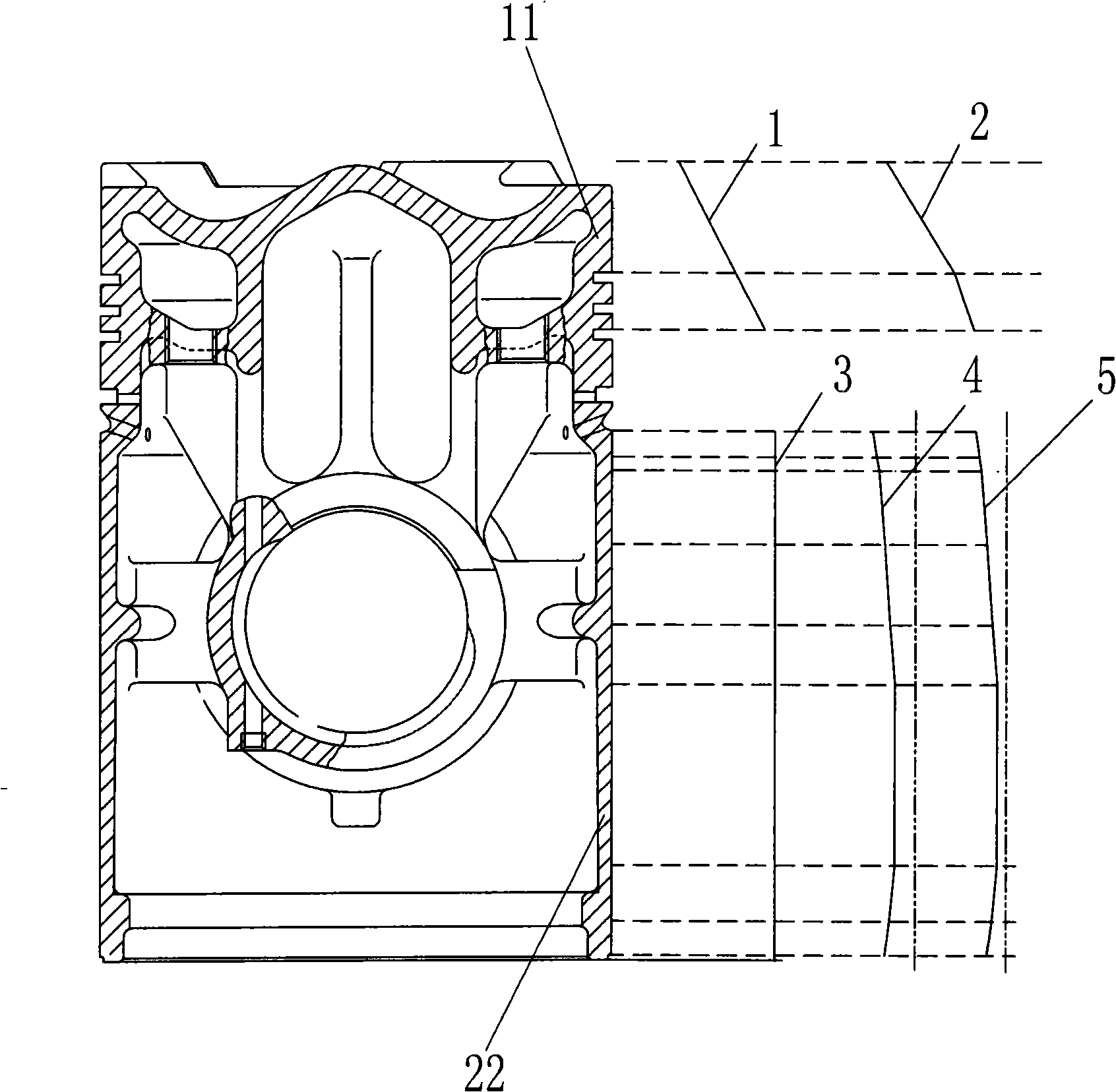 Improved diesel engine piston