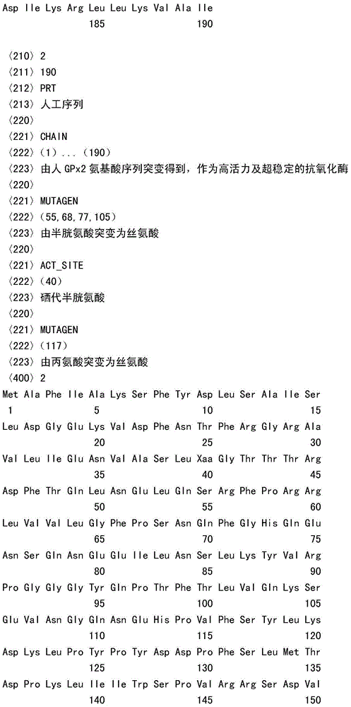 Highly active glutathione peroxidase gpx2 mutant and preparation method thereof