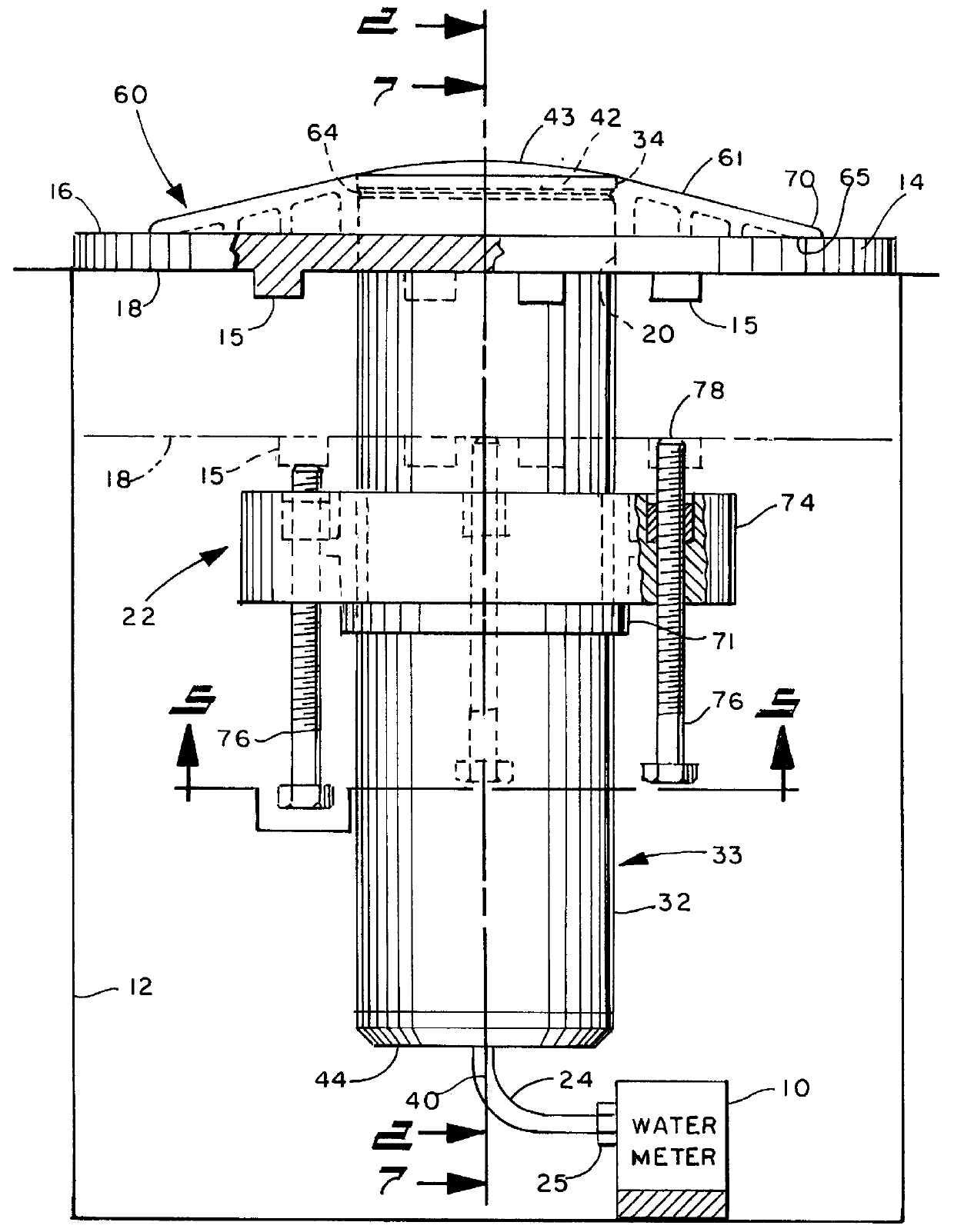 Meter transmission unit for use with a pit set utility meter