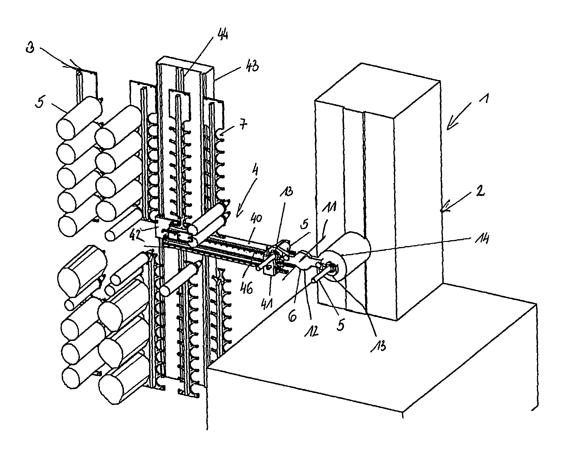 Device for loading and unloading of a machine tool