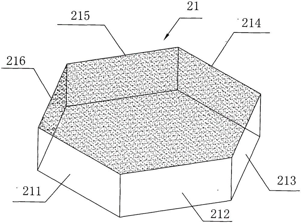 A LED light source that excites fluorescent powder on multiple surfaces