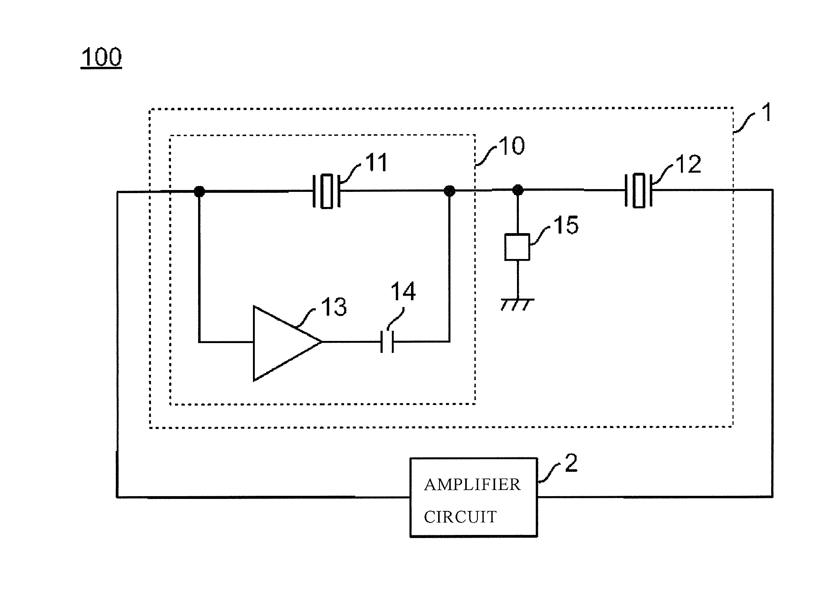 Negative capacitance circuit, resonance circuit and oscillator circuit