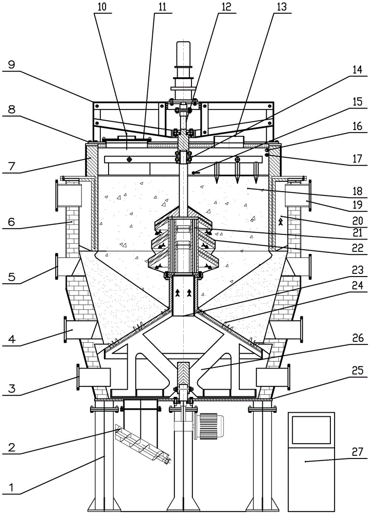 Biomass gasifying furnace