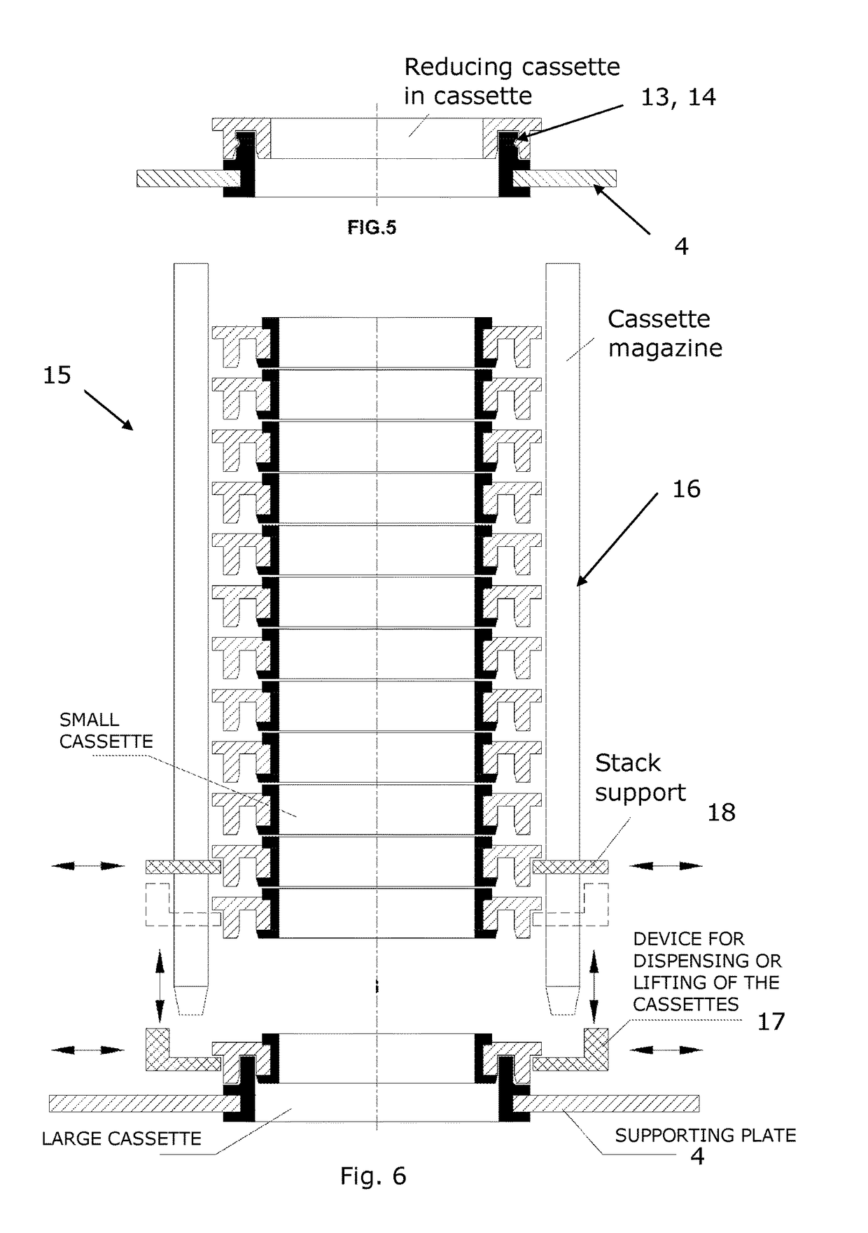 Cassette for use in a filling and/or sealing machine