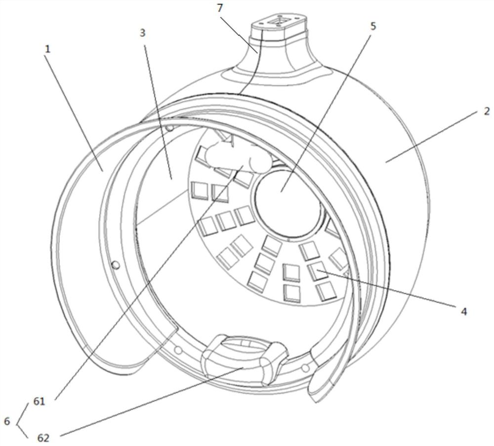 Intelligent detection method for head hair transplanting area and head auxiliary detection system