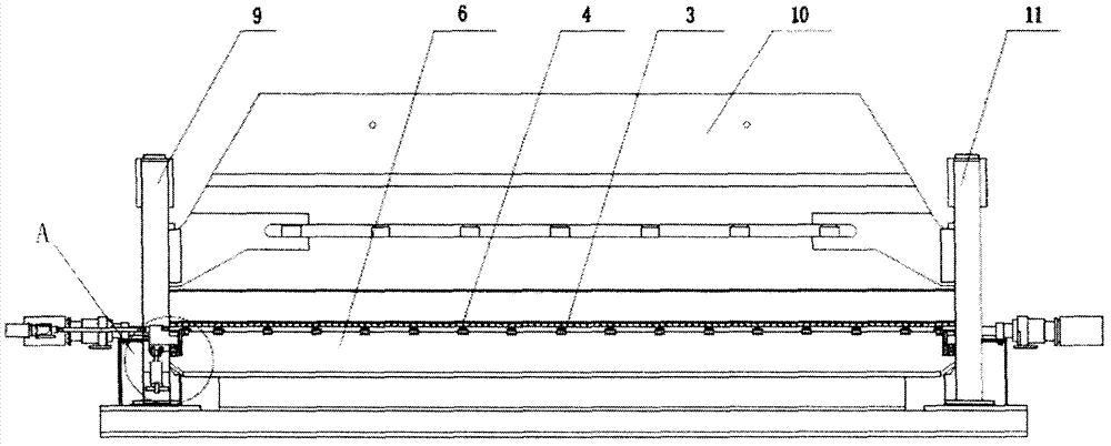 Side roll device of four-roll plate bending roll