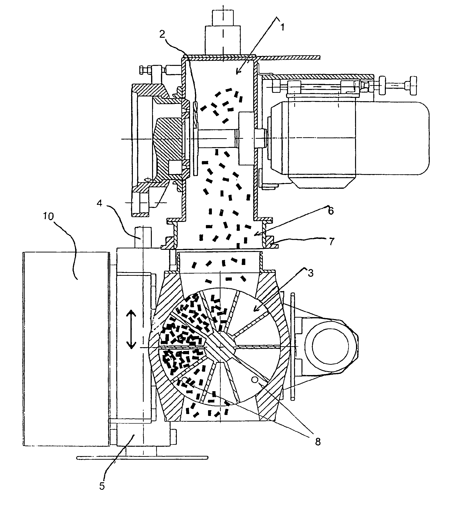 Apparatus for extrusion of water-containing products