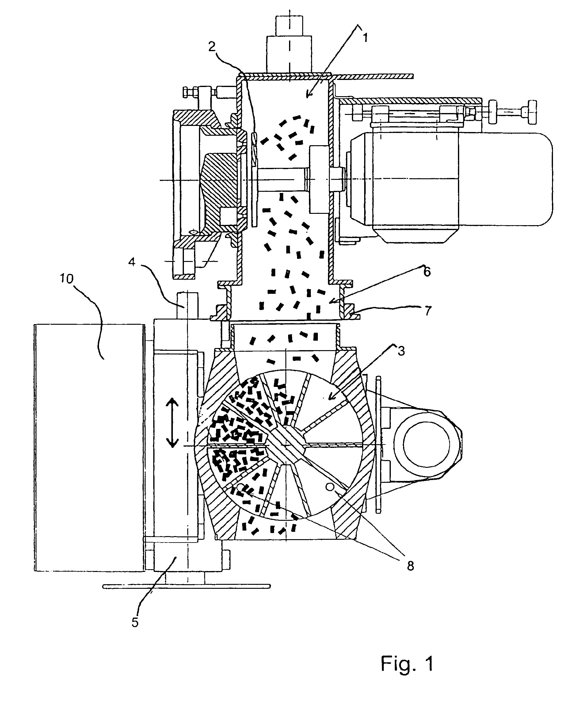 Apparatus for extrusion of water-containing products