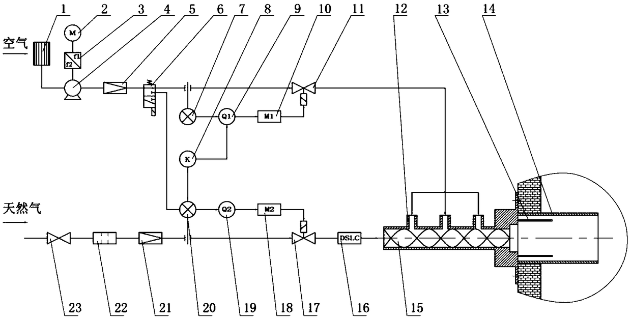 A light energy-saving leak detection type natural gas boiler burner