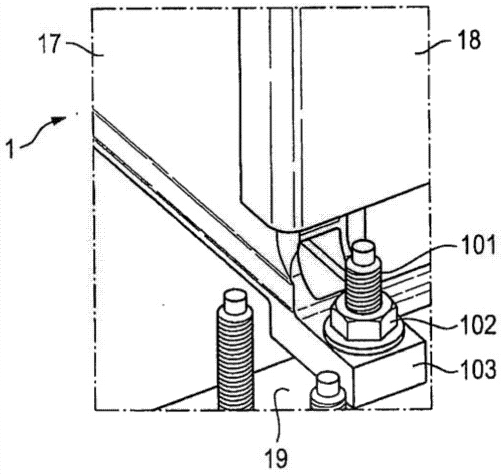 Arrangement for securing an energy storage module on a module support