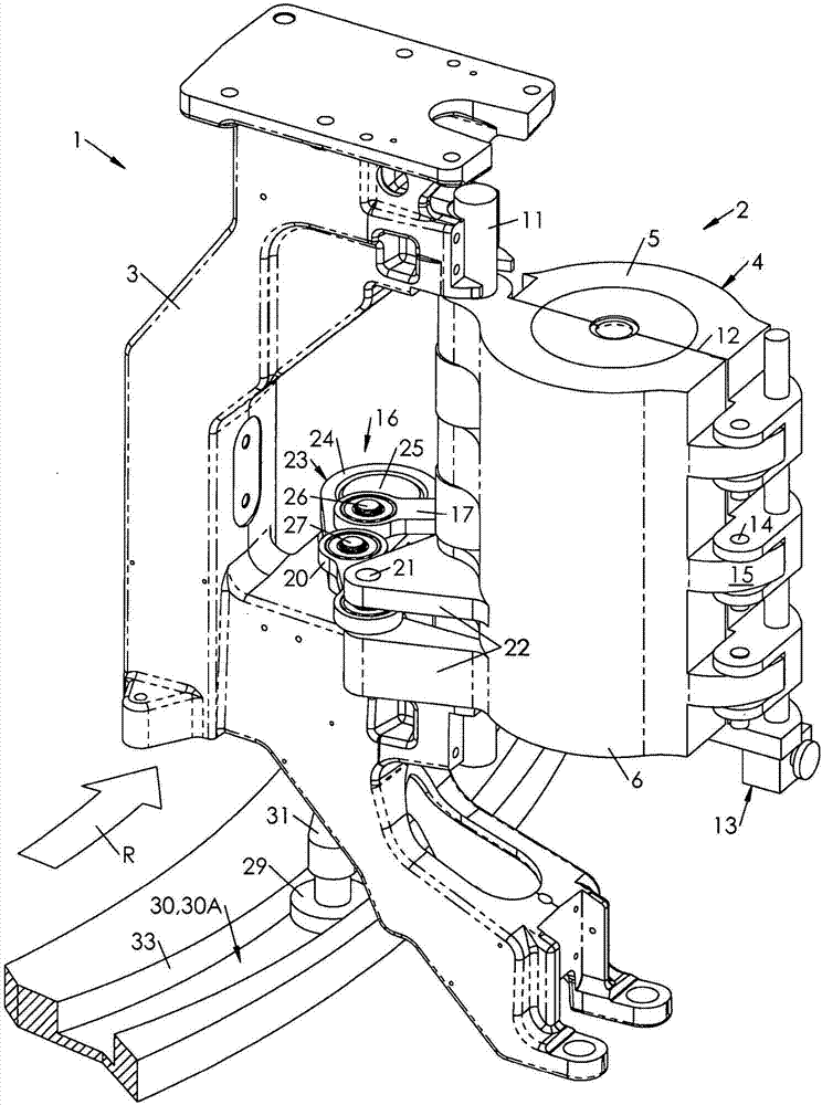 Double axle mould opening control mechanism