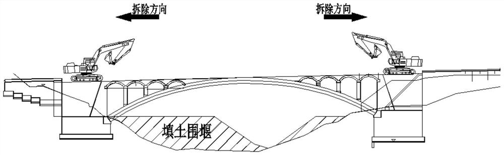 Arch bridge dismantling method