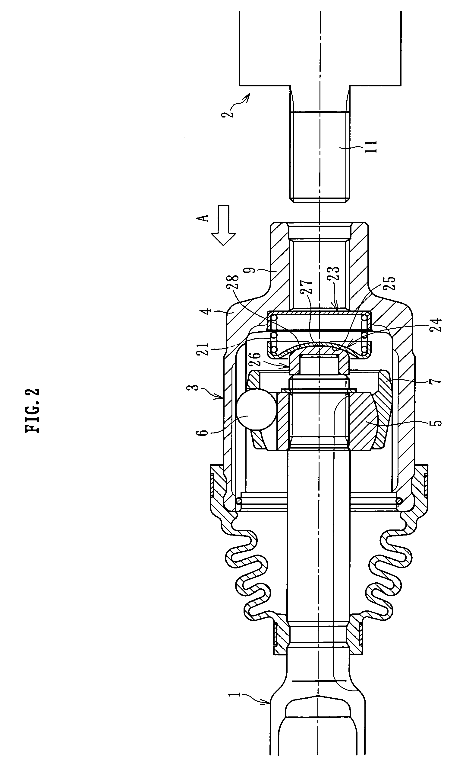 Slidable constant velocity universal joint