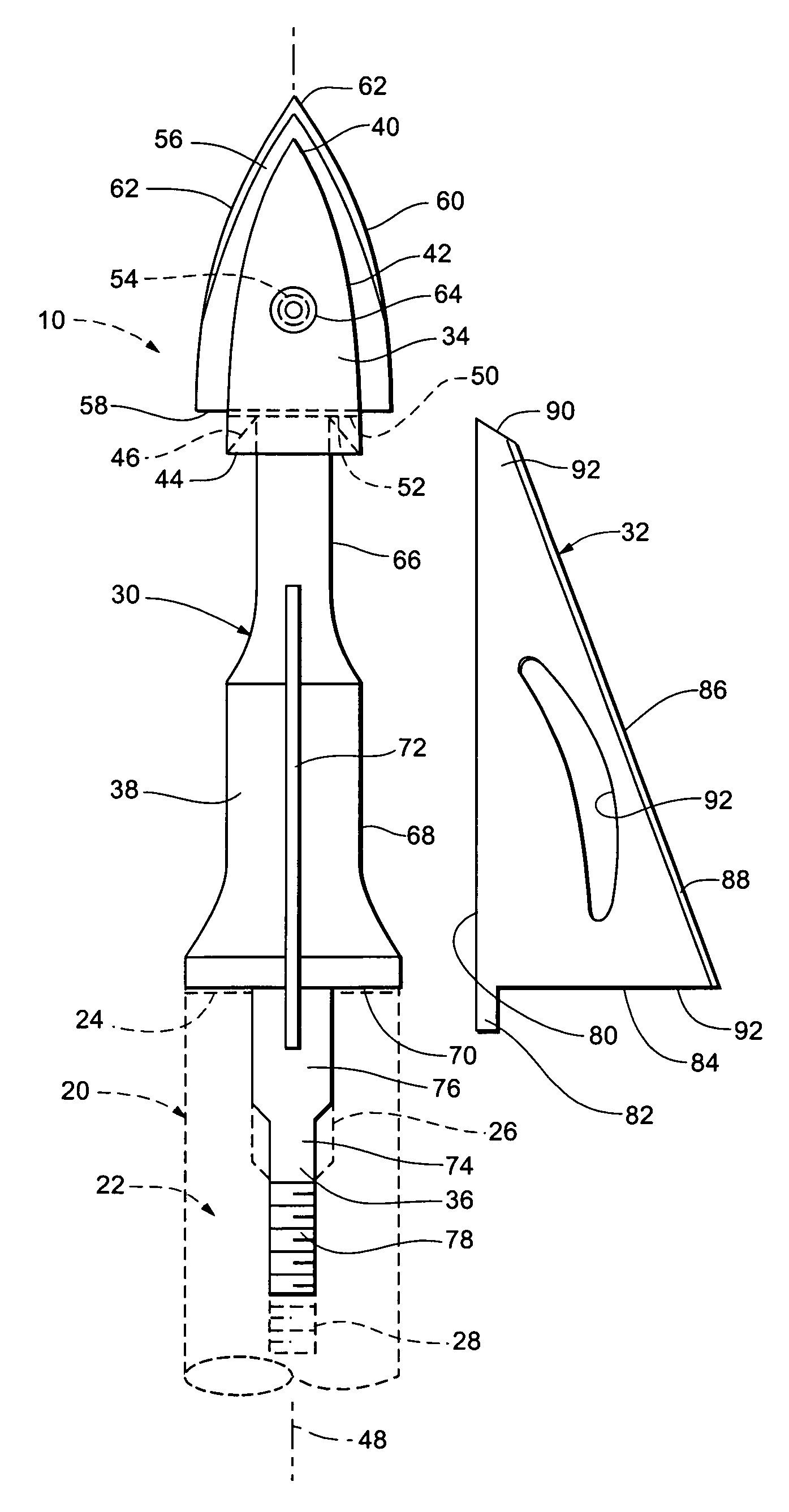 Broadhead with fixed replaceable blades